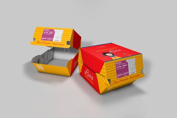 Caixa Hamb Quad Papel Jenny 250 Unid